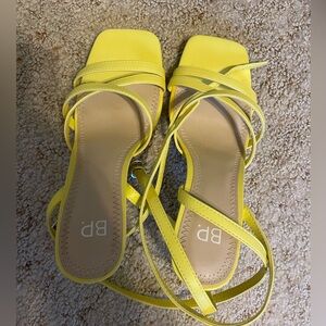 BP Yellow strappy heal sandals